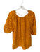 Zara Size S Mustard Yellow Cotton Long Balloon Sleeve Eyelet Low Back Dress Mustard Yellow / S
