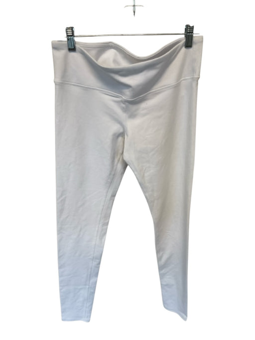 Alo Yoga Size L White Nylon Blend Waist Band Athletic Leggings White / L