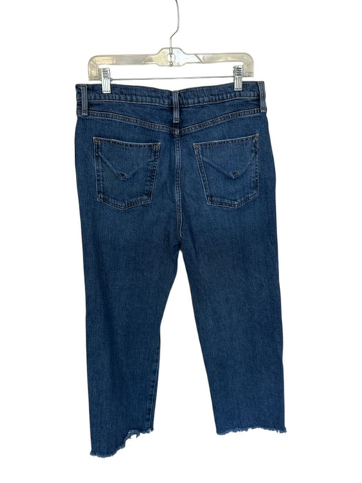 Hudson Size 32 Dark Wash Cotton High Waist Wide Leg Ankle Slit Raw Hem Jeans Dark Wash / 32