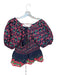 Damson Madder Size 12 Navy & Red Cotton Cherry Print smocked Short Set Short Set Navy & Red / 12