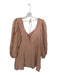 Farm Rio Size L Blush Pink Viscose Mini Puff Long Sleeve Cord Detail Dress Blush Pink / L
