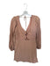 Farm Rio Size L Blush Pink Viscose Mini Puff Long Sleeve Cord Detail Dress Blush Pink / L