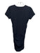 Babaton Size Medium Black Nylon Blend Short Sleeve Rouched Athleisure Dress Black / Medium