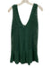 Celandine Size S Dark Green Cotton & Viscose Knit Sleeveless Ruffle Hem Top Dark Green / S