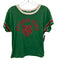 Mother Size L Green, White & Red Cotton Short Sleeve Stripe Detail Tiger Top Green, White & Red / L