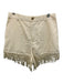 Cami NYC Size M / 8 Cream White Linen & Cotton Fringe Tassels High Rise Shorts Cream White / M / 8