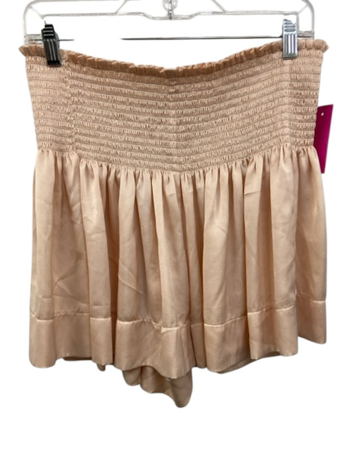 Koch Size L Pale Pink Polyester Smocked Top Wide Leg Mini Shorts Pale Pink / L