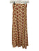 Natalie Martin Size M Cream Beige & Pink Rayon Floral & Leaf Print Wrap Skirt Cream Beige & Pink / M