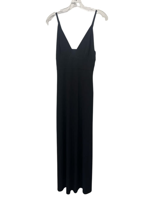 Alice + Olivia Air Size 8 Black Polyester Blend Spaghetti Strap Mesh Panel Dress Black / 8
