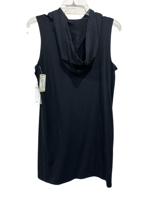 Eileen Fisher Size S Black Cotton & Spandex Sleeveless Drawstring Hood Dress Black / S