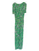 Diane Von Furstenberg Size M Green & Black Viscose Short Sleeve Back Zip Dress Green & Black / M