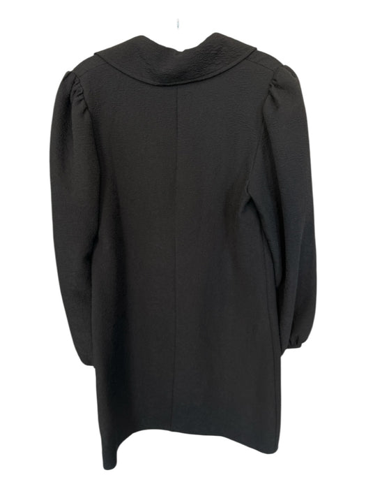 Samsoe Samsoe Size M Black Polyester Long Sleeve Textured Collar Dress Black / M