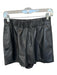 Tibi Size S Black Lamb leather Elastic Waist Front Pockets Shorts Black / S