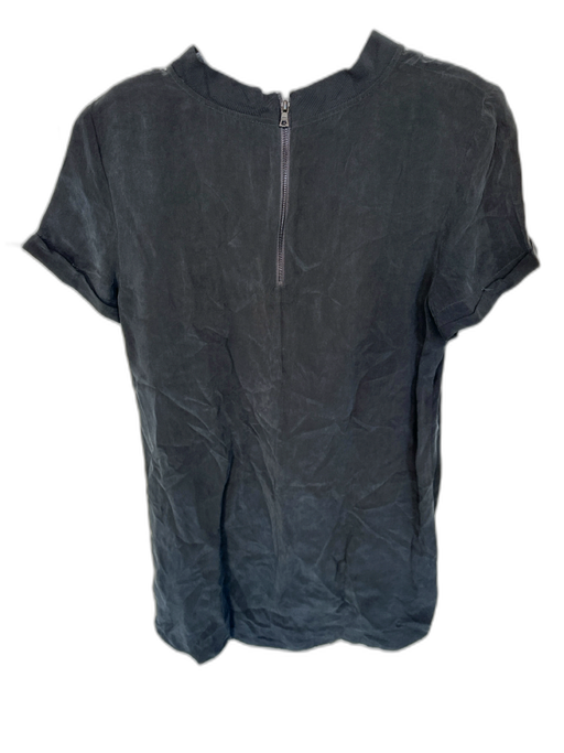 Alice & Olivia Size M Black Cupro Short Sleeve Back Zip Shift Dress Black / M