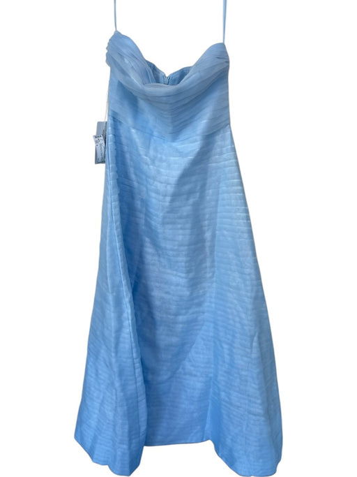 Size 8 Baby Blue Polyester Strapless Pleated Back Zip Gown Baby Blue / 8