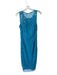 Trina Turk Size 6 Aqua Polyester Sleeveless Lace Overlay Midi Dress Aqua / 6