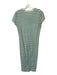 Nation Size M Cream & Green Pima Cotton Short Sleeve Striped Slit Maxi Dress Cream & Green / M