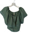 Mirth Size M Olive Green Cotton One Shoulder Lace Trim Top Olive Green / M