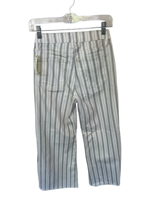 Frame Size 27 Gray & White Cotton Blend High Waist Wide Leg Striped Jeans Gray & White / 27