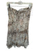 Elan Size M Cream & Bronze Modal Blend Elastic Waist Wood Grain Maxi Skirt Cream & Bronze / M
