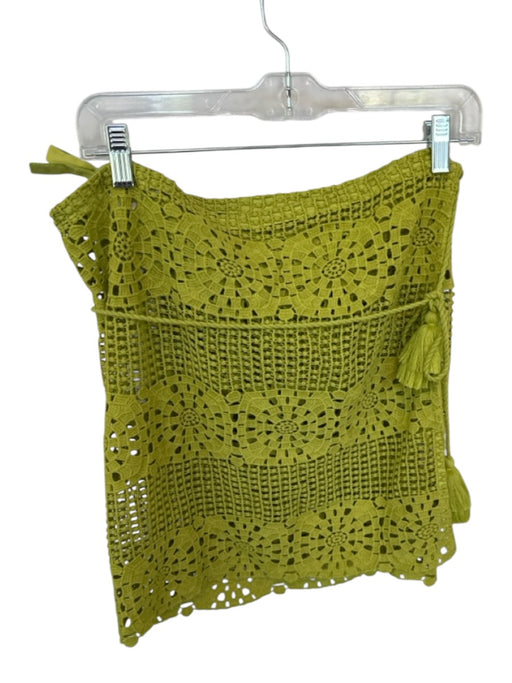 Marie Oliver Size One Size Green Cotton Macrame Wrap Coverup Skirt Green / One Size
