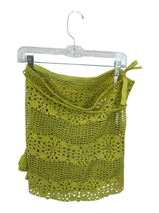 Marie Oliver Size One Size Green Cotton Macrame Wrap Coverup Skirt Green / One Size