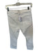 Mother Size 28 Ivory Cotton Blend High Waist Bootcut Raw Hem Jeans Ivory / 28