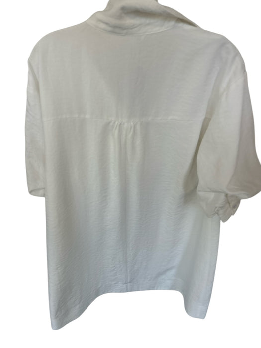 day + moon Size S White Polyester 3/4 Balloon Sleeve Collar Buttons Dress White / S