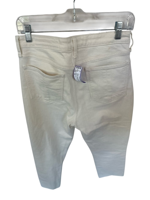 Rag & Bone Size 28 Cream Cotton High Waist Straight Leg Raw Hem Jeans Cream / 28