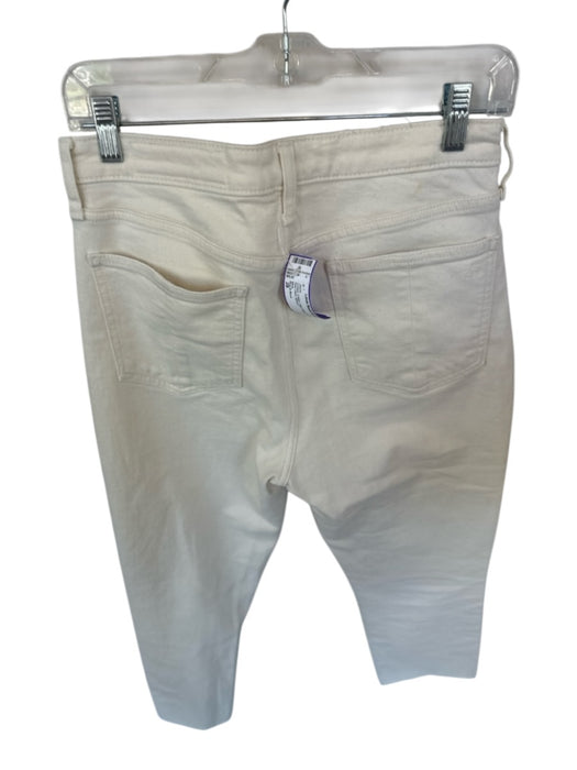 Rag & Bone Size 28 Cream Cotton High Waist Straight Leg Raw Hem Jeans Cream / 28