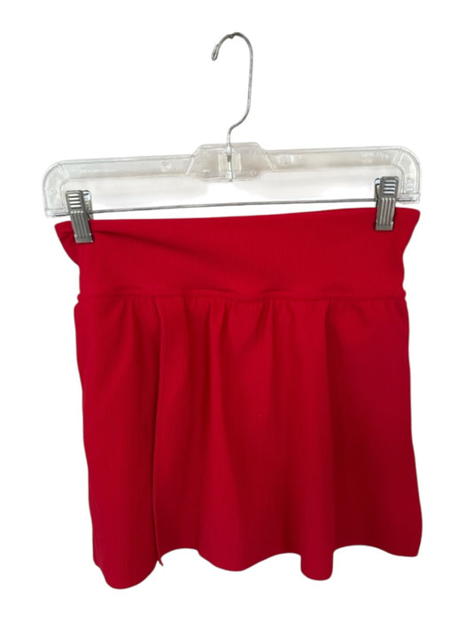 Spanx Size M Red Nylon Blend Waist Band Ribbed Pleated Athletic Skort Red / M