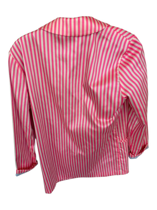 Scotch & Soda Size S Pink & Ivory Polyester Long Sleeve Striped Blazer Jacket Pink & Ivory / S
