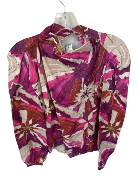 Chufy Size S Purple & Taupe Viscose Long Sleeve Kaleidoscope Top Purple & Taupe / S
