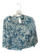 Shore Size M Blue & Aqua Cotton High Waist Botanical Scallop Detail Short Set Blue & Aqua / M
