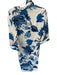 Sunday Up Size Est S Blue & Cream Polyester Long Sleeve Botanical Belted Dress Blue & Cream / Est S