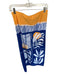 Michelle Parisou Size Est S/M Blue & Orange Strapless Plants Maxi Dress Blue & Orange / Est S/M