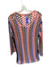 Olivaceous Size M Pink & Purple Long Sleeve Macrame Cover Up Dress Pink & Purple / M
