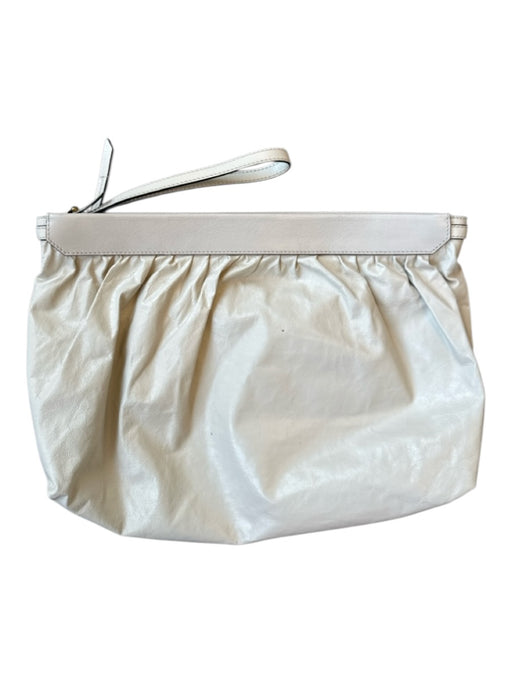 Isabel Marant Bone Leather Zip Close Clutch Bag Bone / M