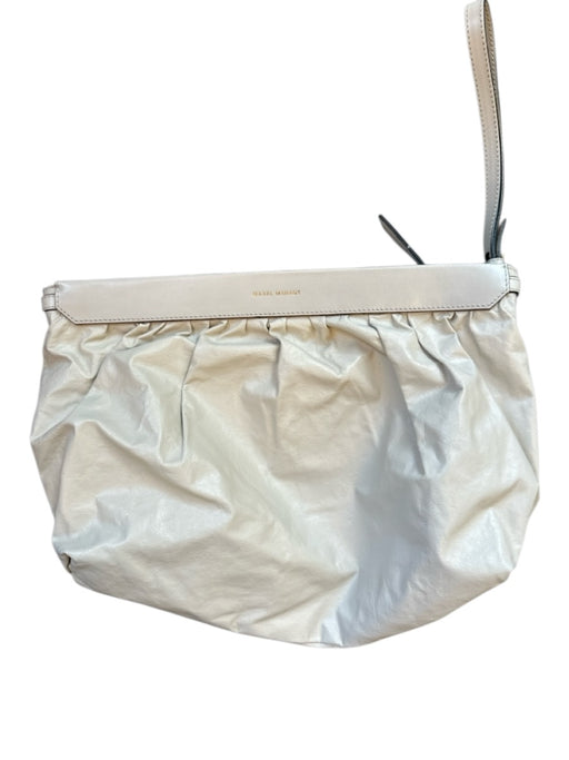 Isabel Marant Bone Leather Zip Close Clutch Bag Bone / M