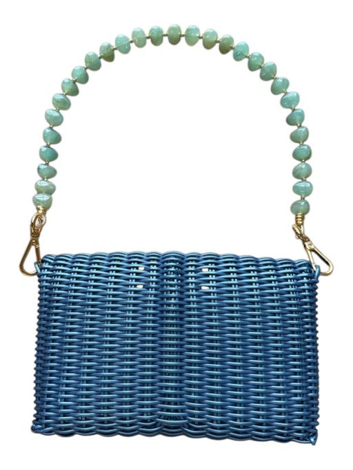 The Lilley Line Navy & Green Plastic Basket Weave Beaded Strap Toggle Bag Navy & Green / S