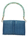 The Lilley Line Navy & Green Plastic Basket Weave Beaded Strap Toggle Bag Navy & Green / S