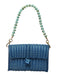 The Lilley Line Navy & Green Plastic Basket Weave Beaded Strap Toggle Bag Navy & Green / S