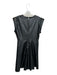 Steve Madden Size M Black Vegan Leather Cap Sleeve Knot Back Zip Dress Black / M