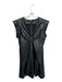 Steve Madden Size M Black Vegan Leather Cap Sleeve Knot Back Zip Dress Black / M