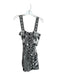 Farm Rio Size S White & Black Cotton Sleeveless Botanical Buttons Belted Romper White & Black / S