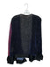 Diane Von Furstenberg Size M Navy & Red Silk Polka Dots Velvet Wrap Top Navy & Red / M