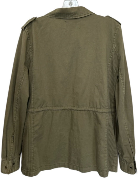 Velvet Size L Army Green Cotton Long Sleeve Snap buttons Cargo Jacket Army Green / L