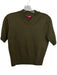 Staud Size L Olive Green Merino Wool Short Sleeve V Neck Elastic Waist Sweater Olive Green / L