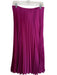 Zara Size M Magenta Polyester Elastic Waist Acordian Pleated Midi Skirt Magenta / M