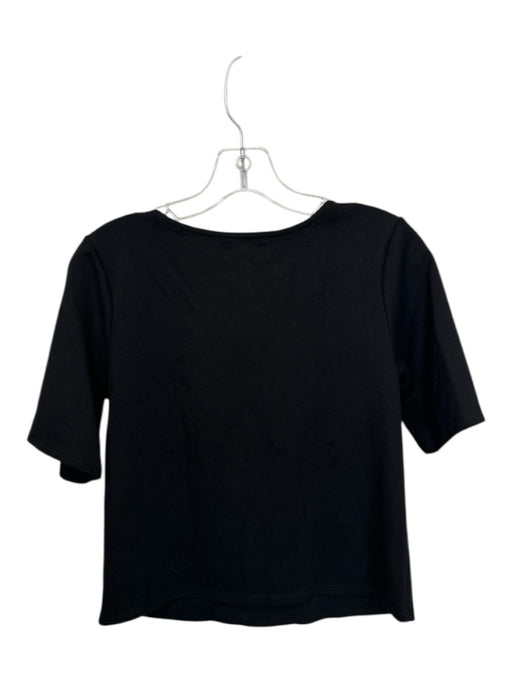 Ripley Rader Size 3/L Black Viscose Blend Short Sleeve Cropped Top Black / 3/L